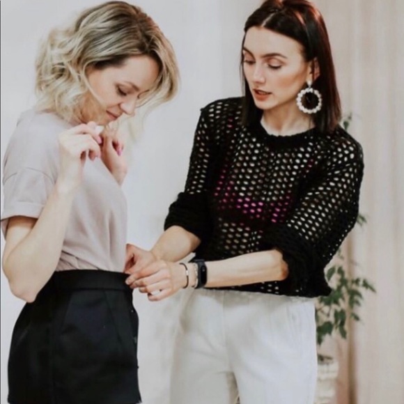 Zara Mesh Top Tie In the Back - Picture 2 of 5